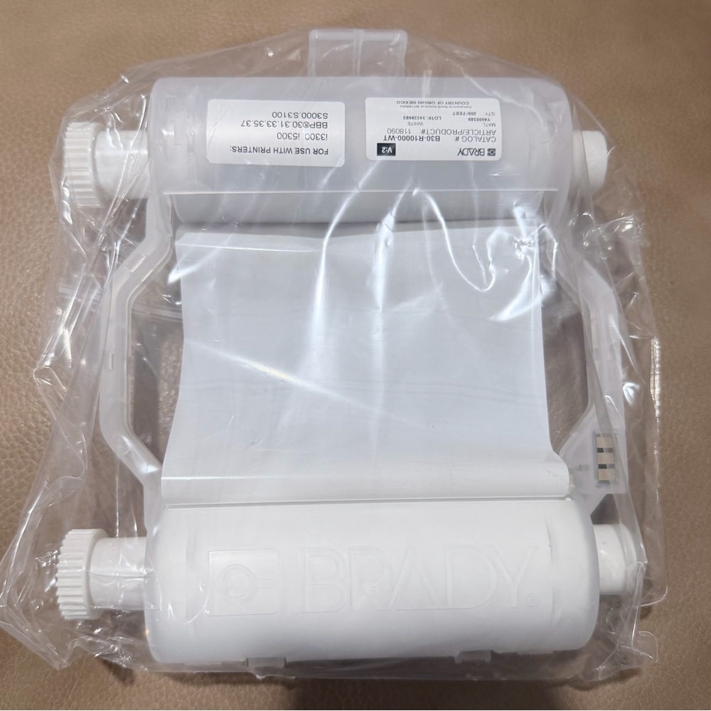 Brady B30 Series R10000 Printer Ribbon - White - 200'Length,4.33" Width (118090)